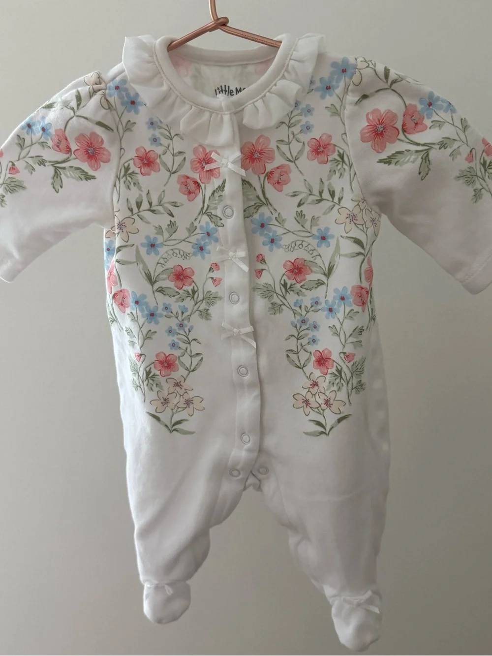 Little Me White Footed Floral One-Piece
